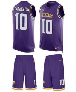Nike Vikings #10 Fran Tarkenton Purple Team Color Stitched NFL Limited Tank Top Suit Jersey