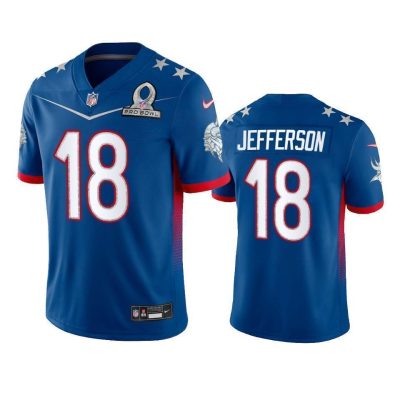 Nike Vikings #18 Justin Jefferson NFL 2022 NFC Pro Bowl Game Jersey Royal