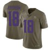 Nike Vikings #18 Justin Jefferson Olive Stitched NFL Limited 2017 Salute To Service Jersey