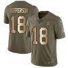 Nike Vikings #18 Justin Jefferson Olive/Gold Stitched NFL Limited 2017 Salute To Service Jersey