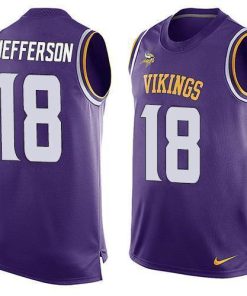 Nike Vikings #18 Justin Jefferson Purple Team Color Stitched NFL Limited Tank Top Jersey