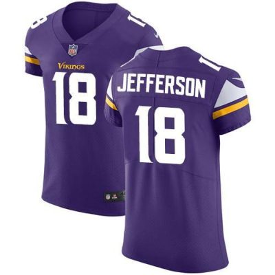 Nike Vikings #18 Justin Jefferson Purple Team Color Stitched NFL Vapor Untouchable Elite Jersey