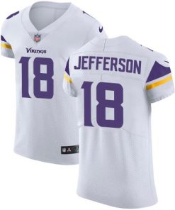 Nike Vikings #18 Justin Jefferson White Stitched NFL New Elite Jersey