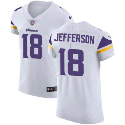 Nike Vikings #18 Justin Jefferson White Stitched NFL New Elite Jersey