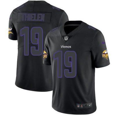 Nike Vikings #19 Adam Thielen Black Stitched NFL Limited Rush Impact Jersey
