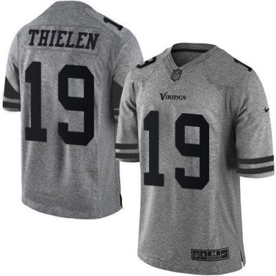 Nike Vikings #19 Adam Thielen Gray Stitched NFL Limited Gridiron Gray Jersey