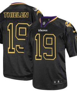 Nike Vikings #19 Adam Thielen Lights Out Black Stitched NFL Elite Jersey