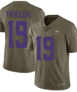Nike Vikings #19 Adam Thielen Olive Stitched NFL Limited 2017 Salute To Service Jersey