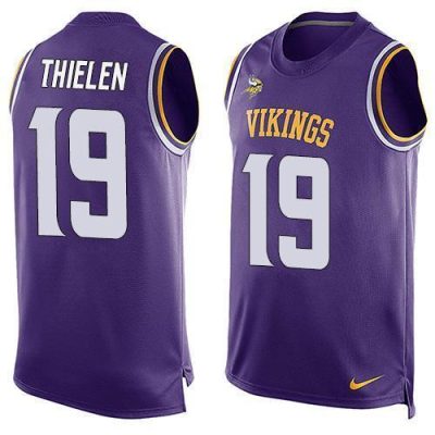 Nike Vikings #19 Adam Thielen Purple Team Color Stitched NFL Limited Tank Top Jersey