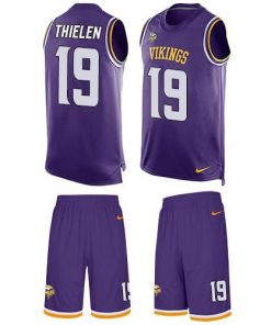 Nike Vikings #19 Adam Thielen Purple Team Color Stitched NFL Limited Tank Top Suit Jersey