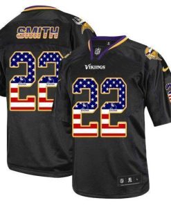 Nike Vikings #22 Harrison Smith Black Stitched NFL Elite USA Flag Fashion Jersey