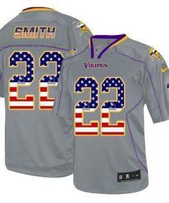 Nike Vikings #22 Harrison Smith Grey Stitched NFL Elite USA Flag Fashion Jersey