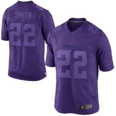 Nike Vikings #22 Harrison Smith Purple Stitched NFL Drenched Limited Jersey