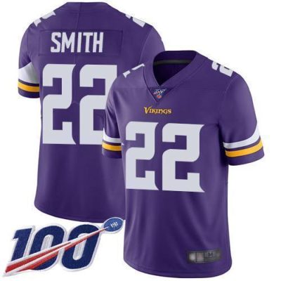 Nike Vikings #22 Harrison Smith Purple Team Color Stitched NFL 100th Season Vapor Limited Jersey