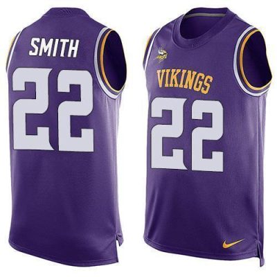 Nike Vikings #22 Harrison Smith Purple Team Color Stitched NFL Limited Tank Top Jersey