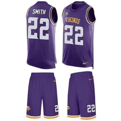Nike Vikings #22 Harrison Smith Purple Team Color Stitched NFL Limited Tank Top Suit Jersey