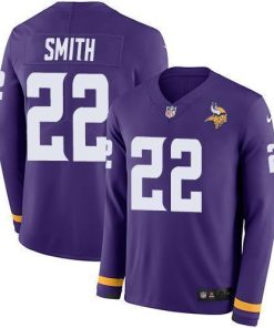 Nike Vikings #22 Harrison Smith Purple Team Color Stitched NFL Limited Therma Long Sleeve Jersey