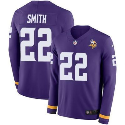 Nike Vikings #22 Harrison Smith Purple Team Color Stitched NFL Limited Therma Long Sleeve Jersey