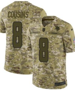 Nike Vikings #8 Kirk Cousins Camo Stitched NFL Limited 2018 Salute To Service Jersey