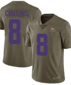 Nike Vikings #8 Kirk Cousins Olive Stitched NFL Limited 2017 Salute To Service Jersey