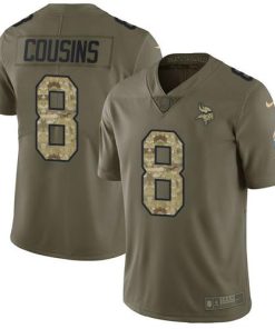 Nike Vikings #8 Kirk Cousins Olive/Camo Stitched NFL Limited 2017 Salute To Service Jersey