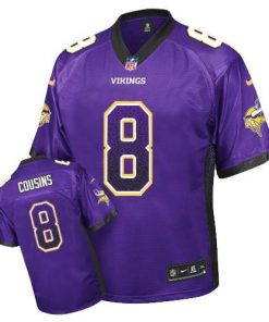 Nike Vikings #8 Kirk Cousins Purple Team Color Stitched NFL Elite Drift Fashion Jersey