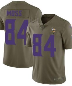 Nike Vikings #84 Randy Moss Olive Stitched NFL Limited 2017 Salute To Service Jersey