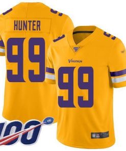 Nike Vikings #99 Danielle Hunter Gold Stitched NFL Limited Inverted Legend 100th Season Jersey