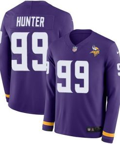 Nike Vikings #99 Danielle Hunter Purple Team Color Stitched NFL Limited Therma Long Sleeve Jersey