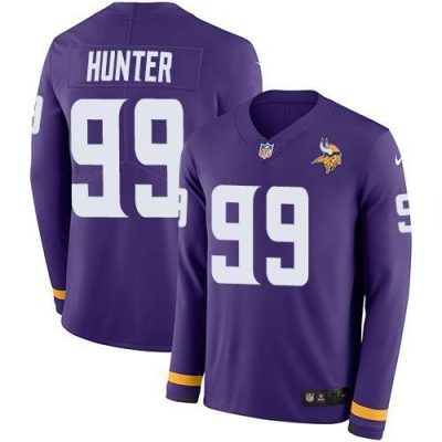 Nike Vikings #99 Danielle Hunter Purple Team Color Stitched NFL Limited Therma Long Sleeve Jersey