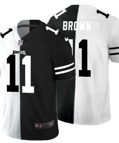 Philadelphia Eagles #11 A.J. Brown Black V White Peace Split Nike Vapor Untouchable Limited NFL Jersey
