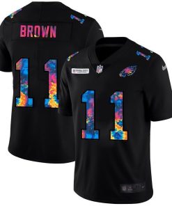 Philadelphia Eagles #11 A.J. Brown Nike Multi-Color Black 2020 NFL Crucial Catch Vapor Untouchable Limited Jersey