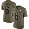 Philadelphia Eagles #6 Devonta Smith Nike 2022 Salute To Service Limited Jersey - Olive