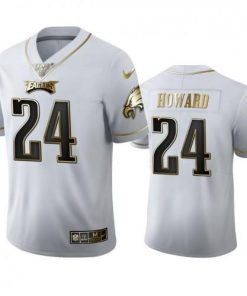 Philadelphia Philadelphia Eagles #24 Jordan Howard Nike White Golden Edition Vapor Limited NFL 100 Jersey