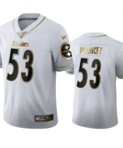 Pittsburgh Pittsburgh Steelers #53 Maurkice Pouncey Nike White Golden Edition Vapor Limited NFL 100 Jersey