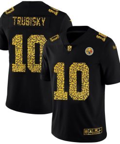 Pittsburgh Steelers #10 Mitchell Trubisky Nike Leopard Print Fashion Vapor Limited NFL Jersey Black
