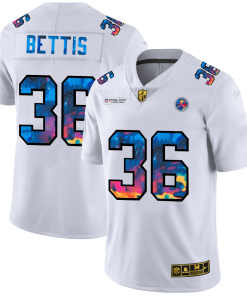 Pittsburgh Steelers #36 Jerome Bettis White Nike Multi-Color 2020 NFL Crucial Catch Limited NFL Jersey