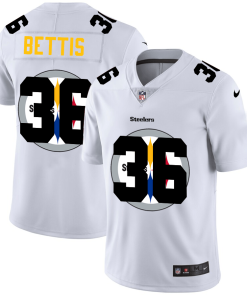 Pittsburgh Steelers #36 Jerome Bettis White Nike Team Logo Dual Overlap Limited NFL Jersey