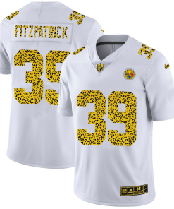 Pittsburgh Steelers #39 Minkah Fitzpatrick Nike Flocked Leopard Print Vapor Limited NFL Jersey White