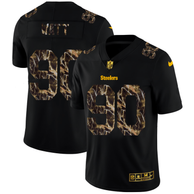 Pittsburgh Steelers #90 T.J. Watt Black Nike Flocked Lightning Vapor Limited NFL Jersey