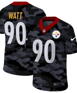 Pittsburgh Steelers #90 T.J. Watt Nike 2020 Black CAMO Vapor Untouchable Limited Stitched NFL Jersey