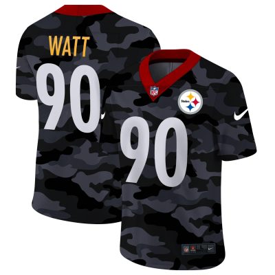 Pittsburgh Steelers #90 T.J. Watt Nike 2020 Black CAMO Vapor Untouchable Limited Stitched NFL Jersey