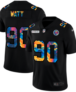 Pittsburgh Steelers #90 T.J. Watt Nike Multi-Color Black 2020 NFL Crucial Catch Vapor Untouchable Limited Jersey