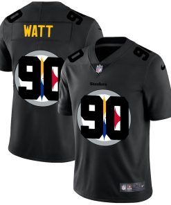 Pittsburgh Steelers #90 T.J. Watt Nike Team Logo Dual Overlap Limited NFL Jersey Black
