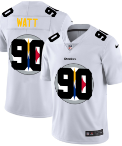 Pittsburgh Steelers #90 T.J. Watt White Nike Team Logo Dual Overlap Limited NFL Jersey