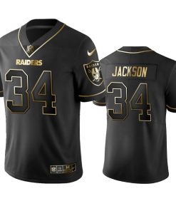 Raiders #34 Bo Jackson Stitched NFL Vapor Untouchable Limited Black Golden Jersey
