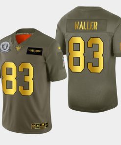 Raiders #83 Darren Waller Nike Olive Gold 2019 Salute To Service Limited NFL 100 Jersey