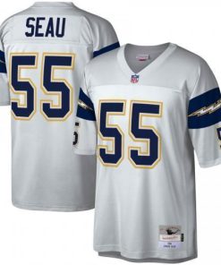 San Diego Los Angeles Chargers #55 Junior Seau Mitchell & Ness NFL 100 Retired Player Platinum Jersey