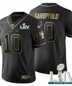 San Francisco 49ers #10 Jimmy Garoppolo Nike Black Golden Super Bowl LIV 2020 Limited NFL 100 Jersey