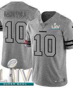 San Francisco 49ers #10 Jimmy Garoppolo Nike Gray Super Bowl LIV 2020 Gridiron II Vapor Untouchable Limited NFL Jersey